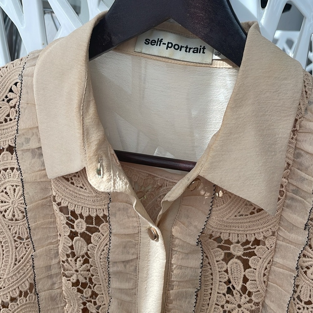 💗rare Self-Portrait Tan Lace Women's crop Top💗 - Picture 6 of 6